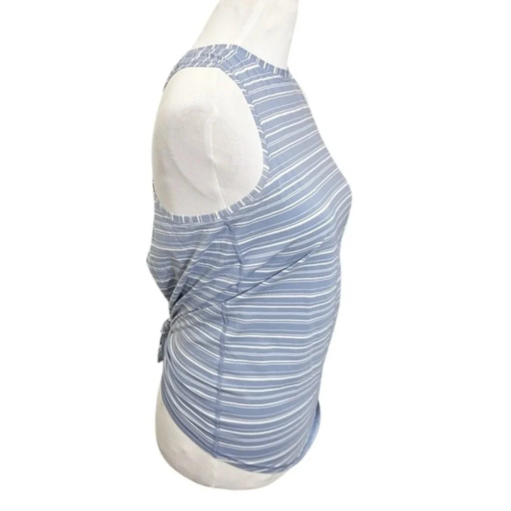 Lululemon Striped All Tied Up Open Back‎ Sleeveless Tank Top Stretch Gray Size 4
